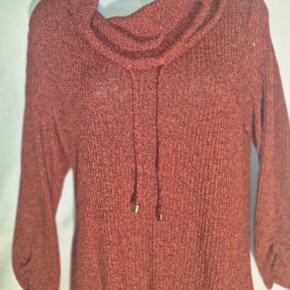 RAFAELLA Cowl Neck sweater top, burnt orange and pink blend, in size Large - Picture 11 of 16